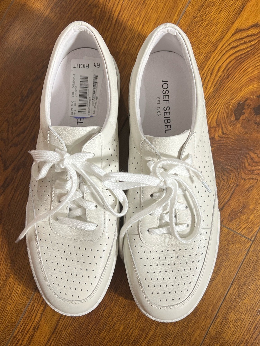 Josef Seibel Claire 29 White Leather Sneakers EU 42 US 11 NWOB $160